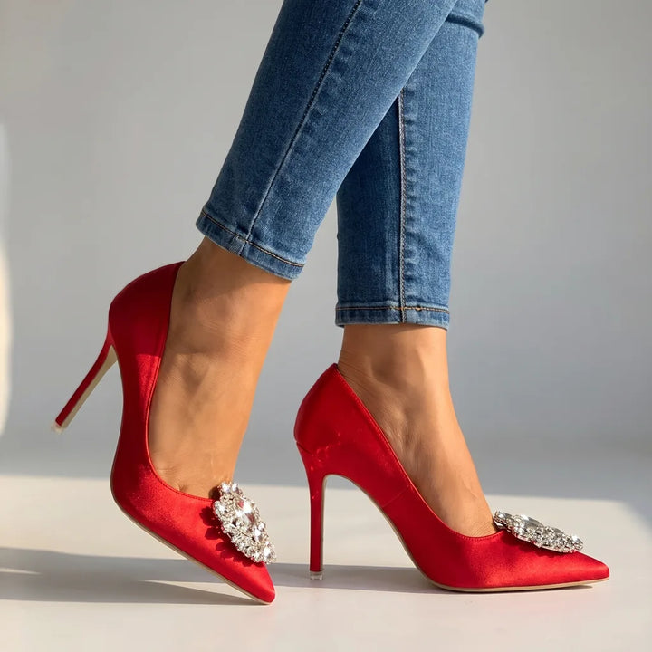 Virginia | Women's Stiletto High Heels - Color:Red;Size:35
