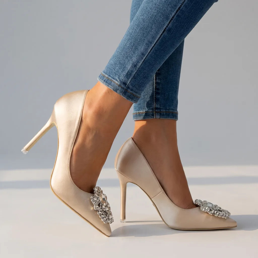 Virginia | Women's Stiletto High Heels - Color:Yellow;Size:35
