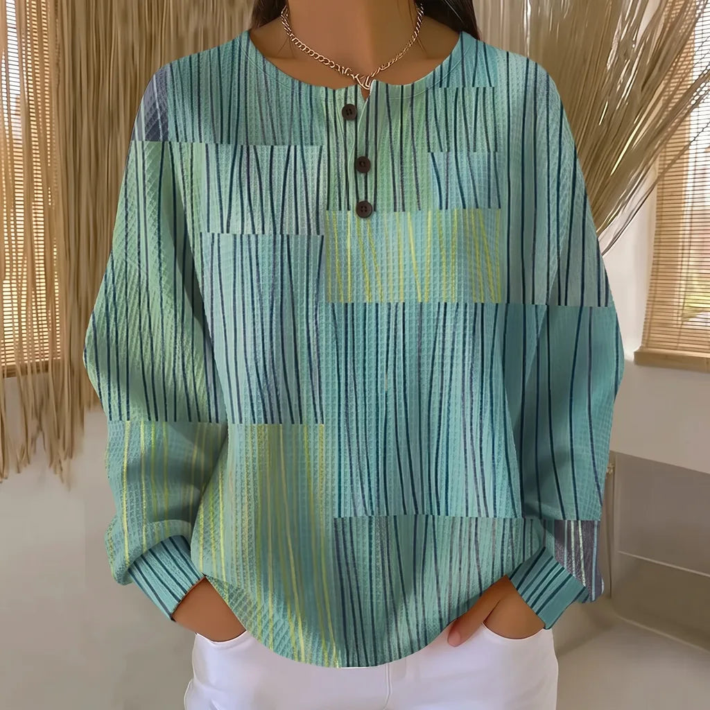 Vivian | Women's Artful Sweater - Size:XS;Color:Green