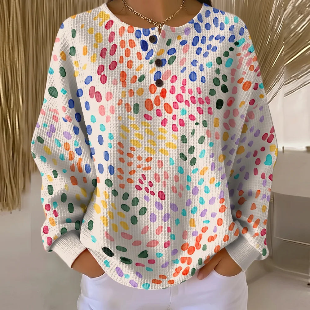 Vivian | Women's Artful Sweater - Size:XS;Color:Yellow