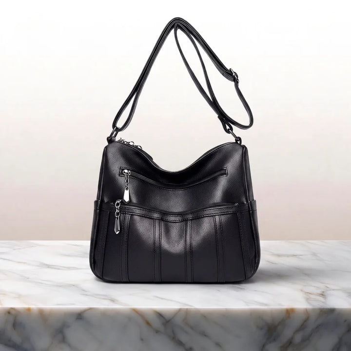 Vivienne Designer Shoulder Bag - Color:Black