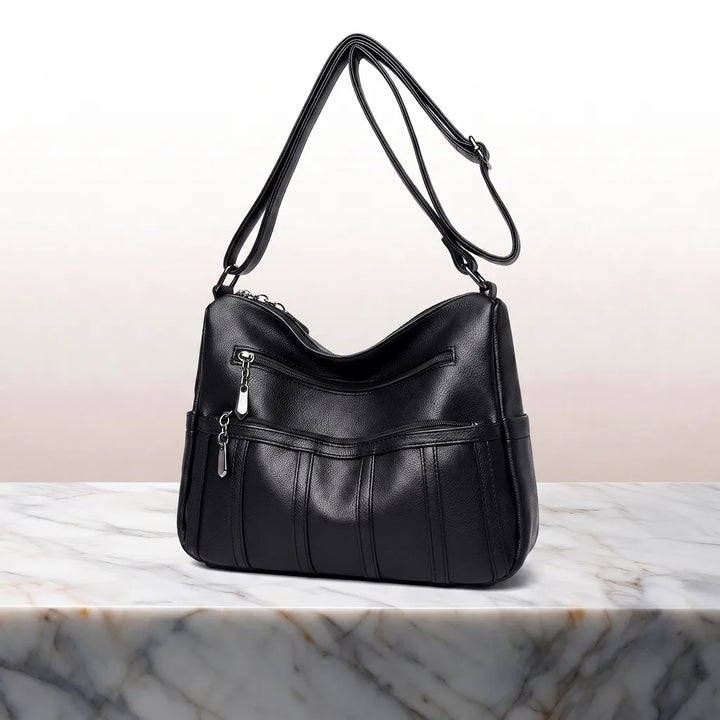Women's Black Marigold Leather Crossbody Bag