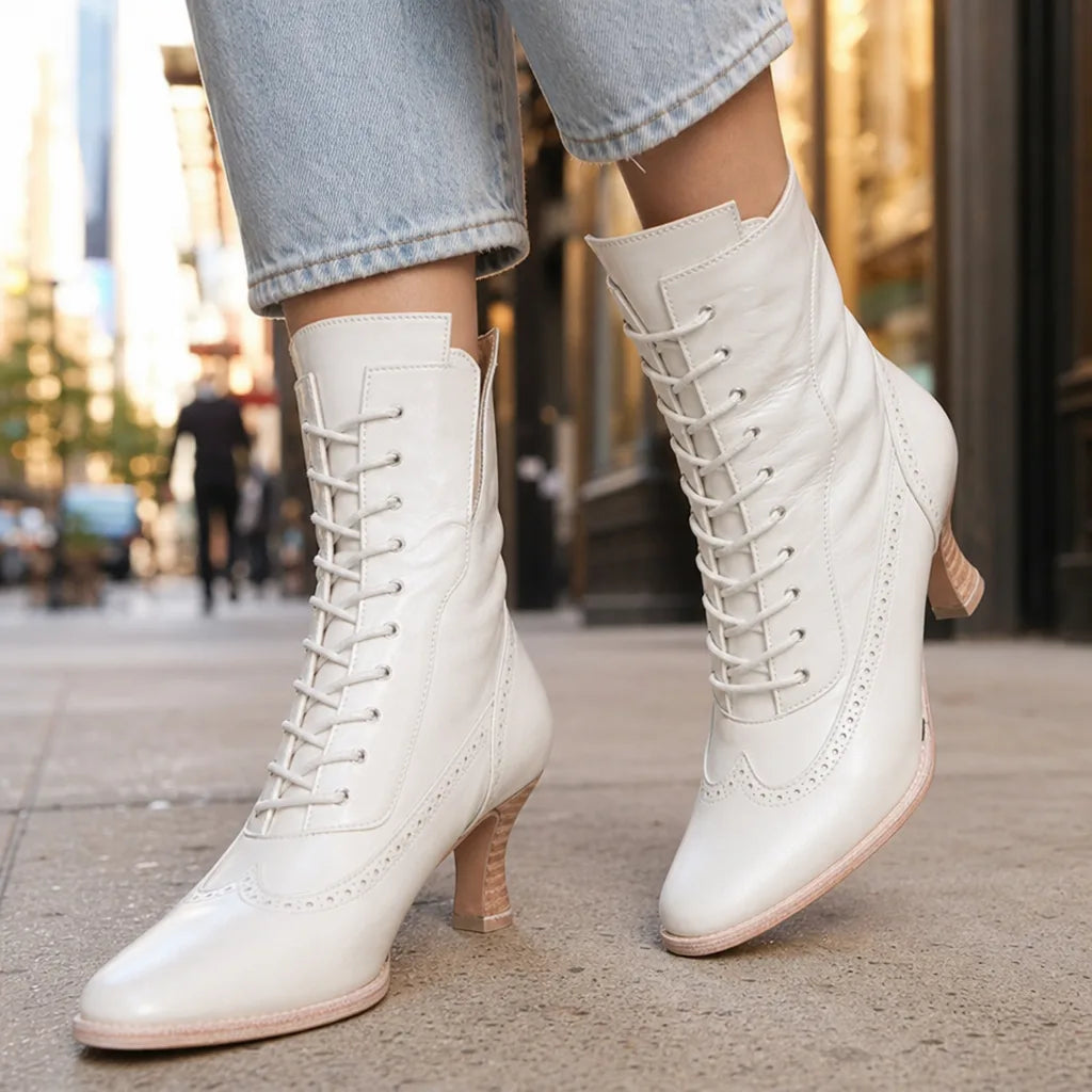 Women's White Pearce Pointed Toe Boots