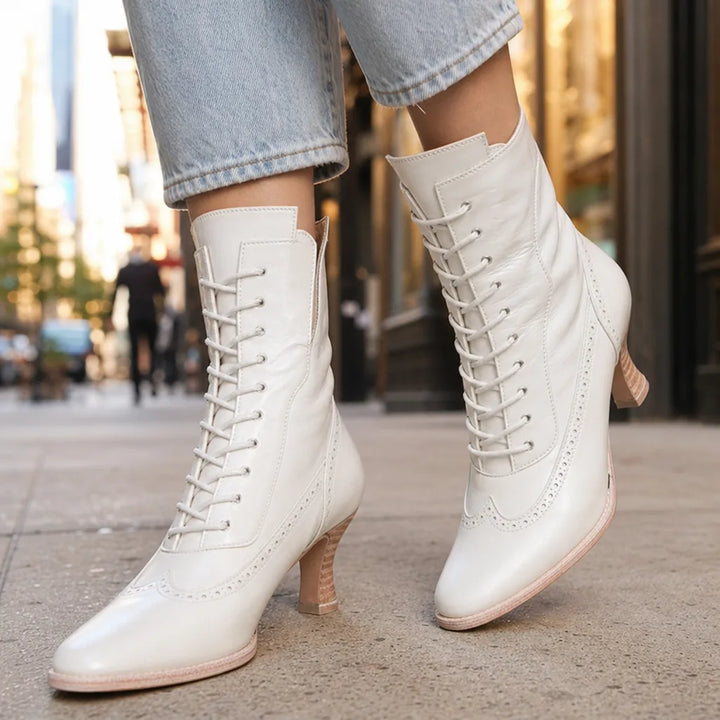 Women's White Pearce Pointed Toe Boots