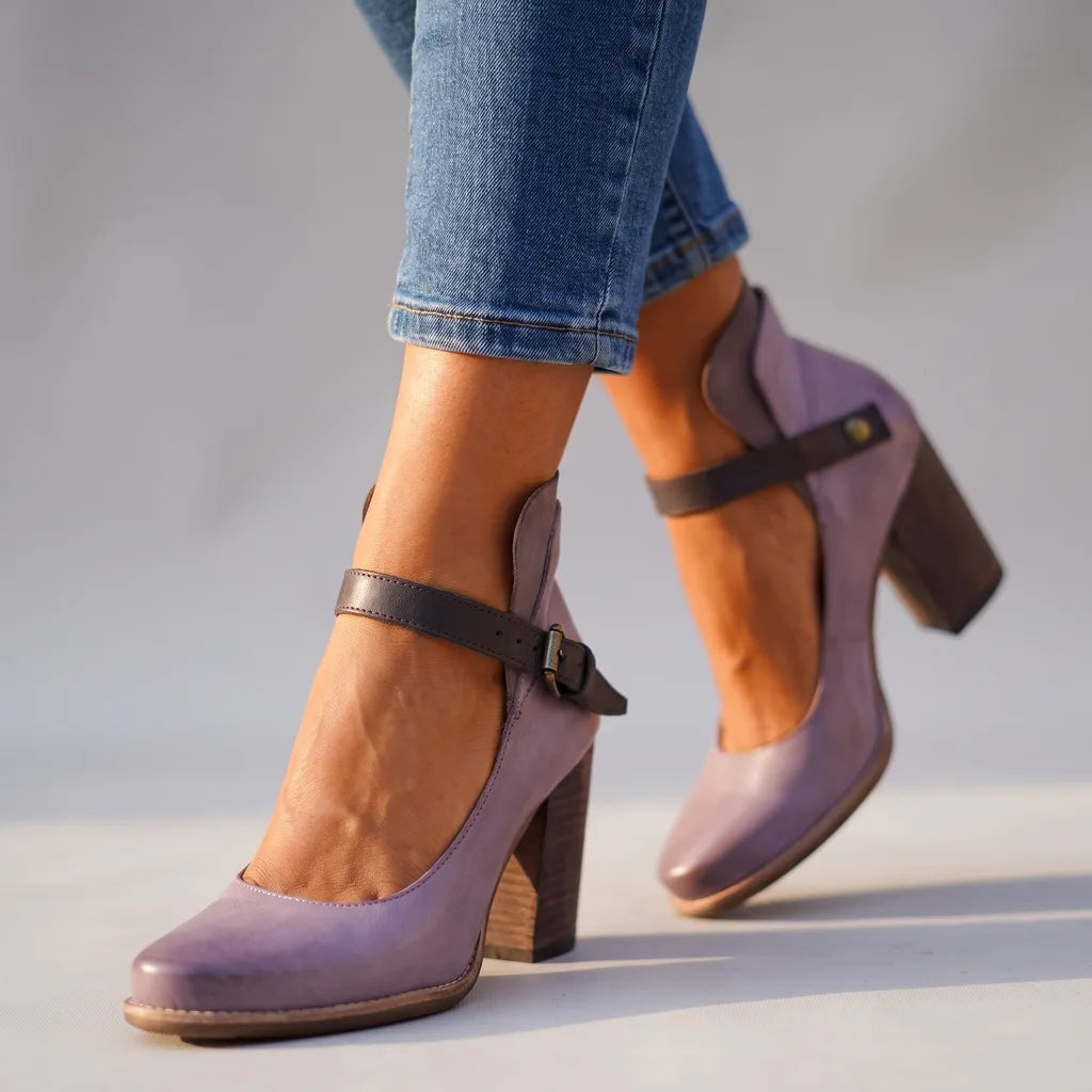 Vivienne | Womens Mary Jane Heel Shoes - Color:Purple;Size:35