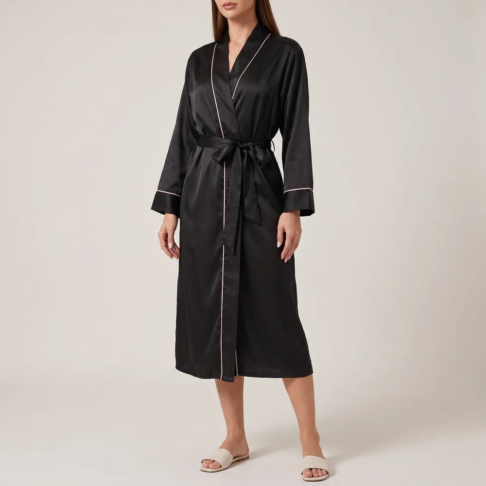 Women's Black Jansen Lightweight Long Robe