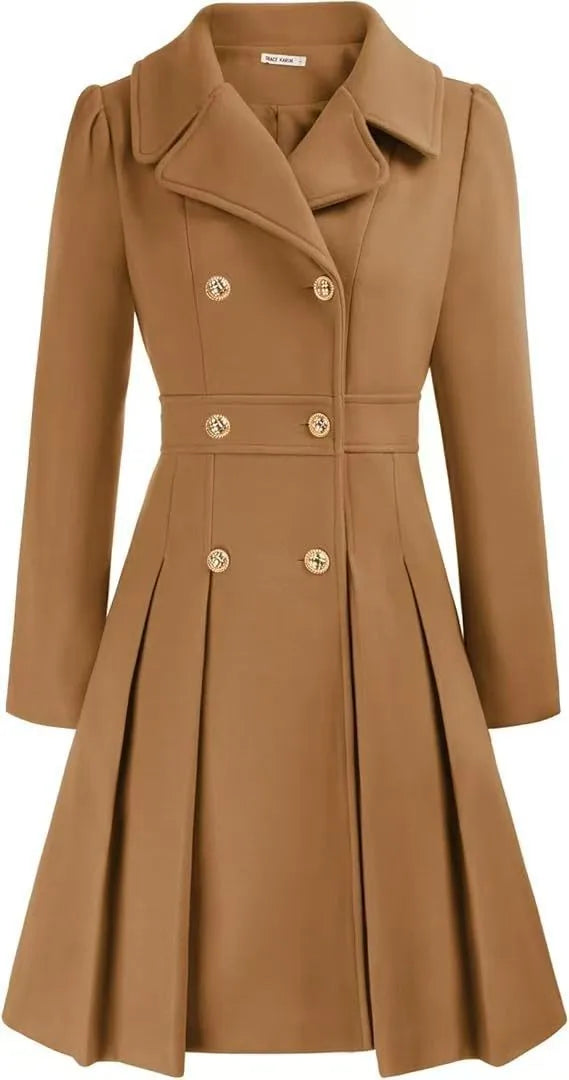 Wellington | Women's Classy Long Sleeve Coat - Brown
