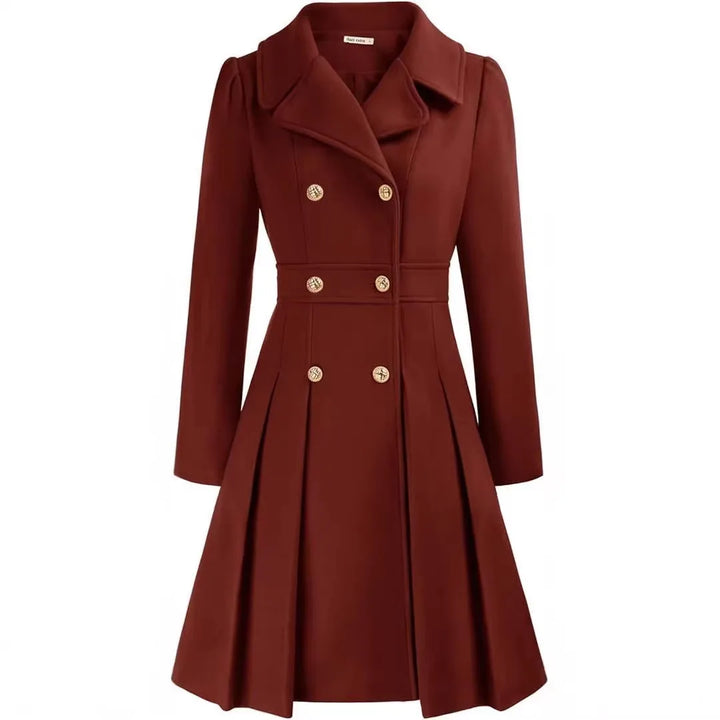 Wellington | Women's Classy Long Sleeve Coat - Burgundy