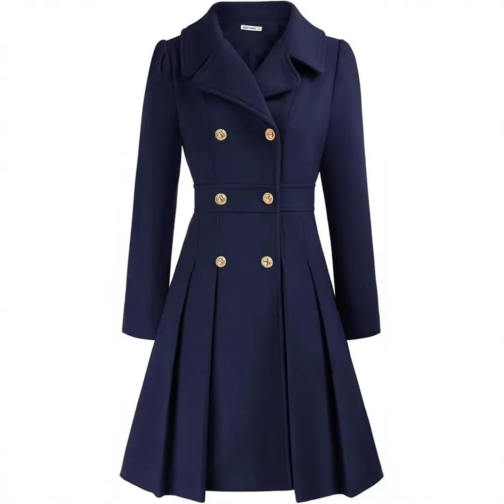 Wellington | Women's Classy Long Sleeve Coat - Navy