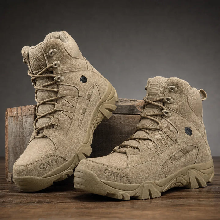 Wembley High Top Hiking Boots - Color:Beige;Size:39