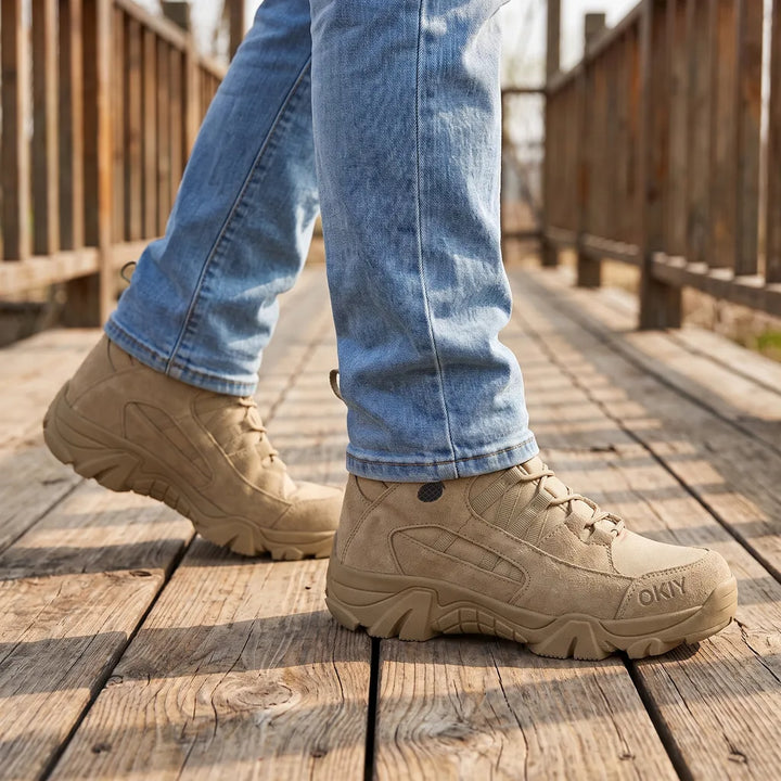 Men's Beige Wembley High Top Hiking Boots