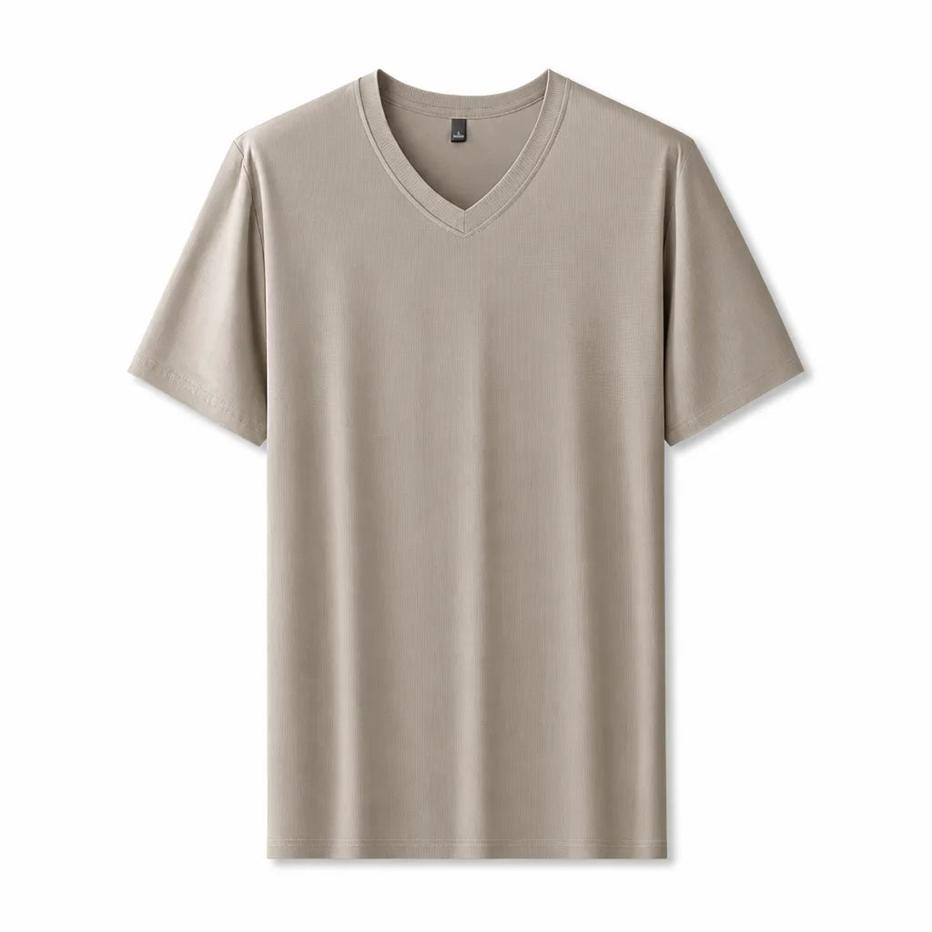 Wesley V-Neck T-Shirt - Color:Khaki;Size:S
