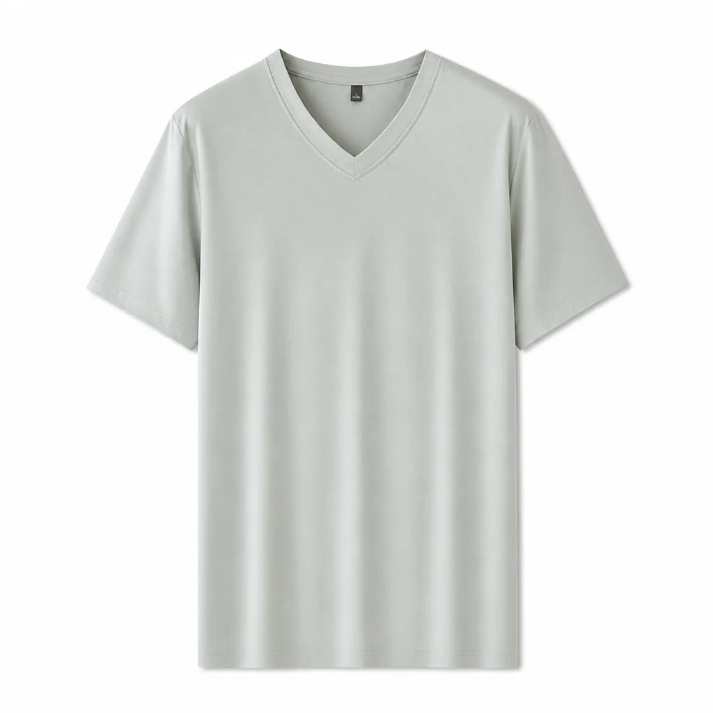 Wesley V-Neck T-Shirt - Color:White Grey;Size:S