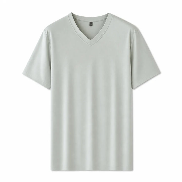 Wesley V-Neck T-Shirt - Color:White Grey;Size:S