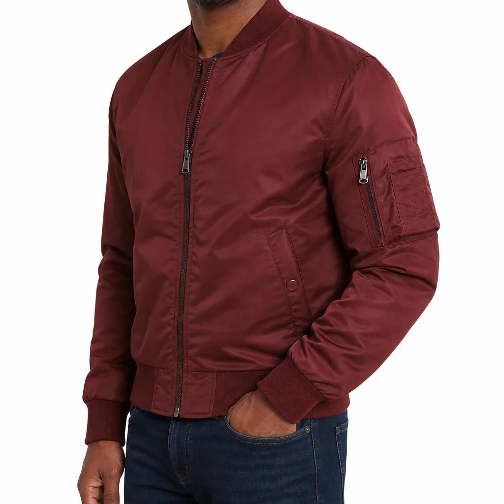 Men's Red Weston Bomber Jacket