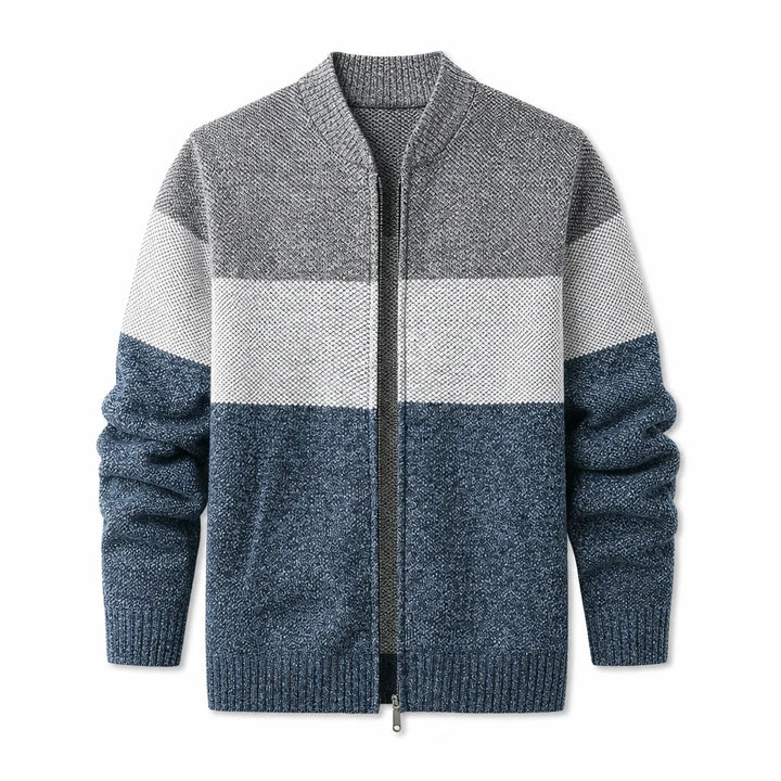 Weston Colorblock Knit Jacket - Color:Blue;Size:S