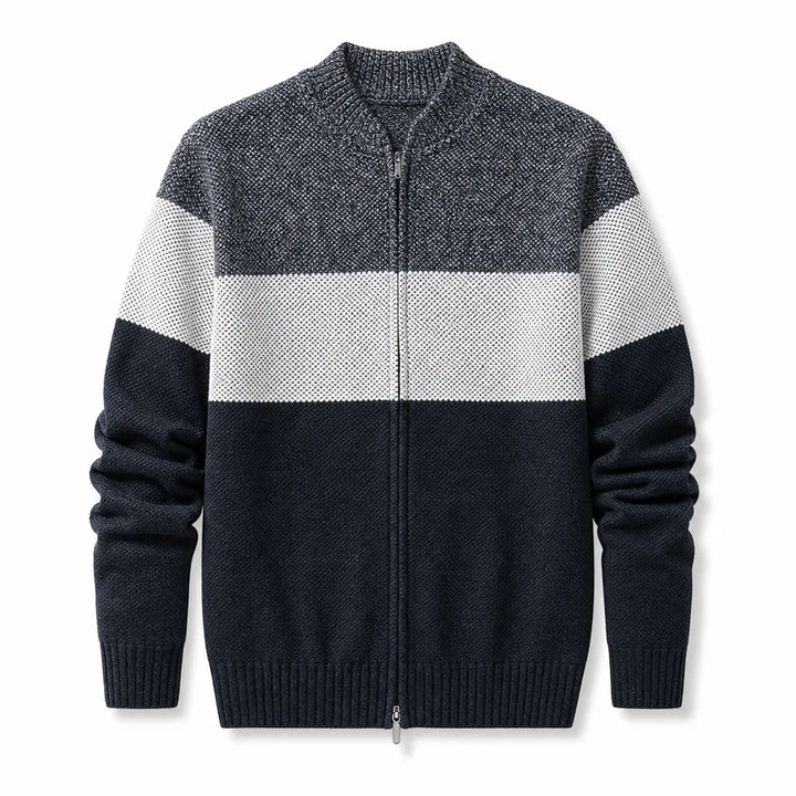 Weston Colorblock Knit Jacket - Color:Blue Gray;Size:S