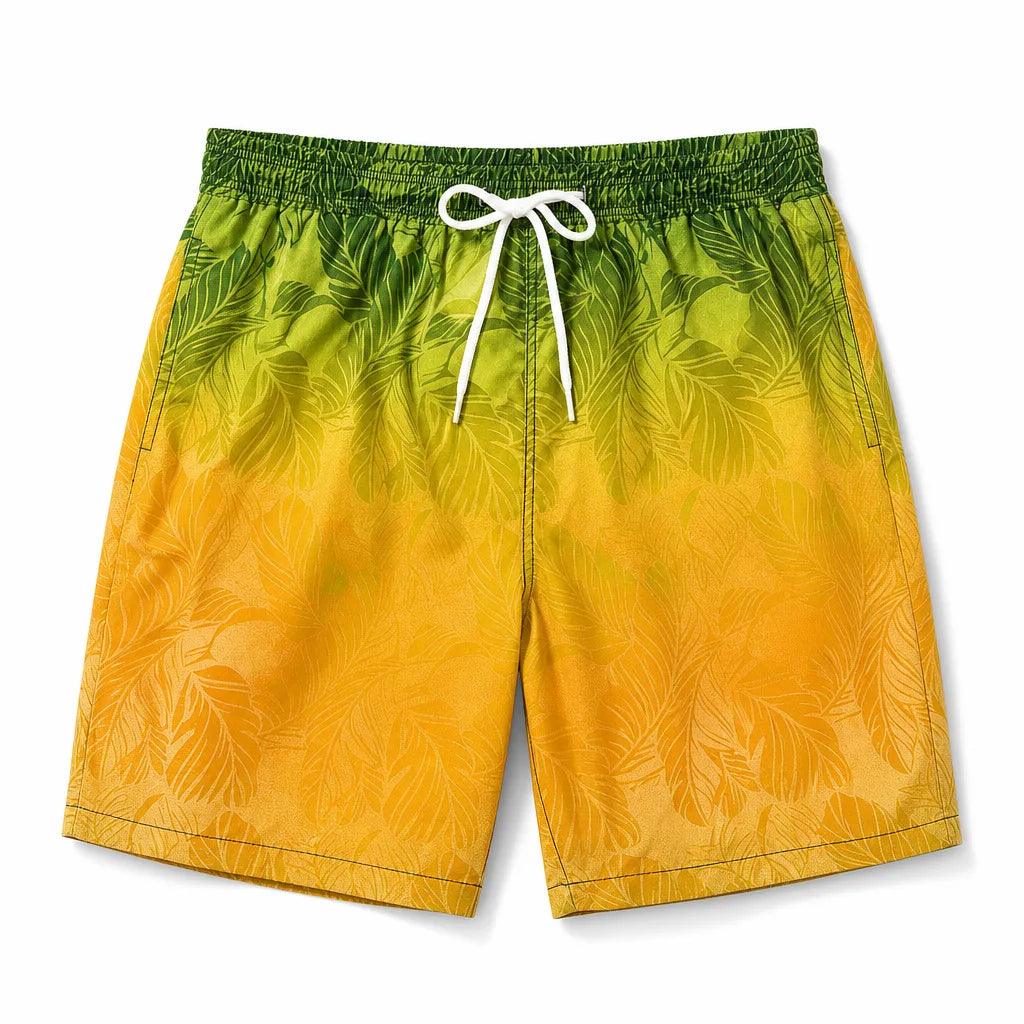 Weston Print Shorts - Color:Yellow;Size:XS