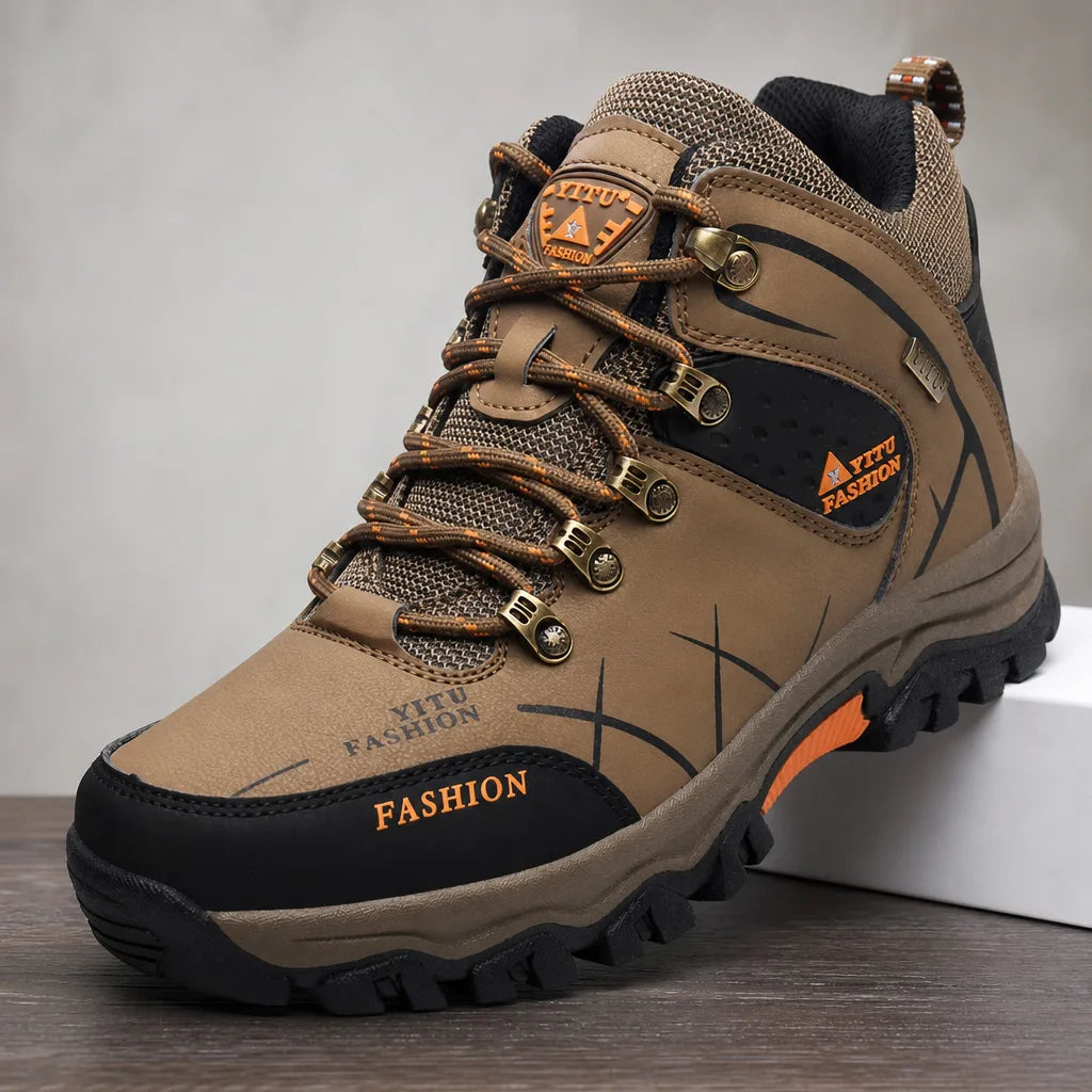 Men's Beige Warner High-Top Hiking Boots