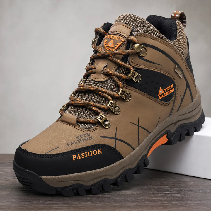 Men's Beige Warner High-Top Hiking Boots