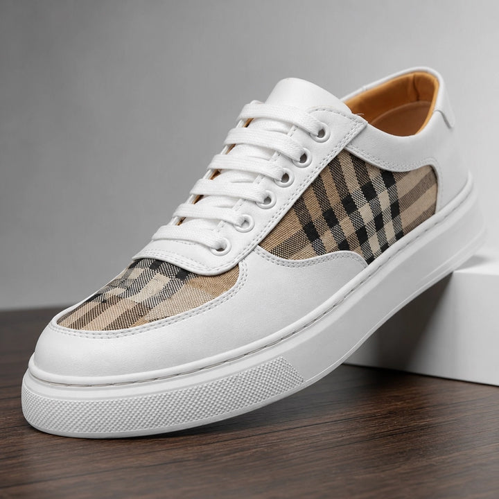 White Alt Hollister Striped Panel Sneakers 1