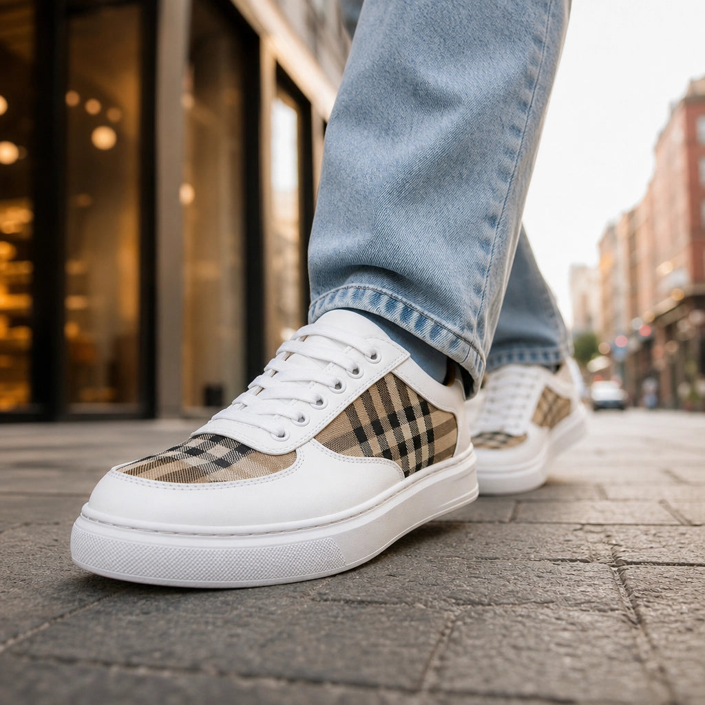 White Alt Hollister Striped Panel Sneakers 2