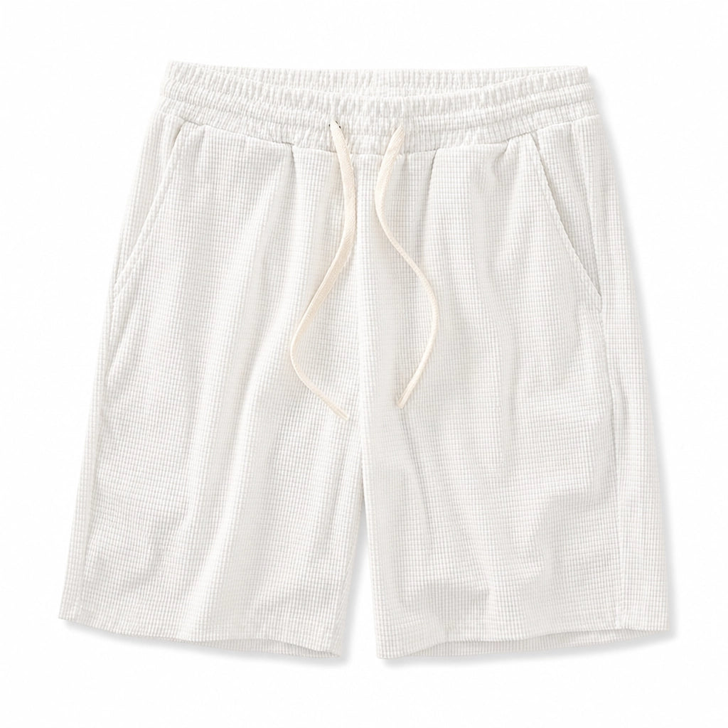 Caleb Waffle Knit Shorts - Color:White;Size:S