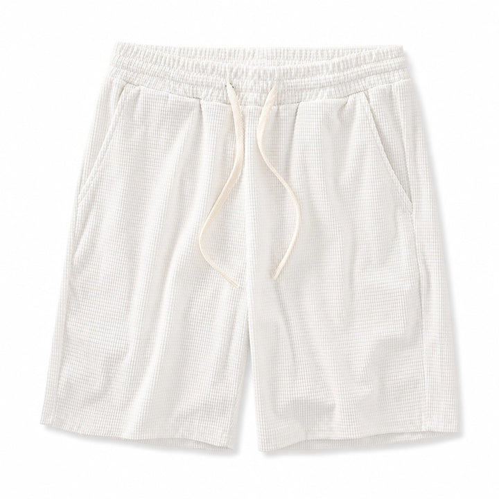 Caleb Waffle Knit Shorts - Color:White;Size:S