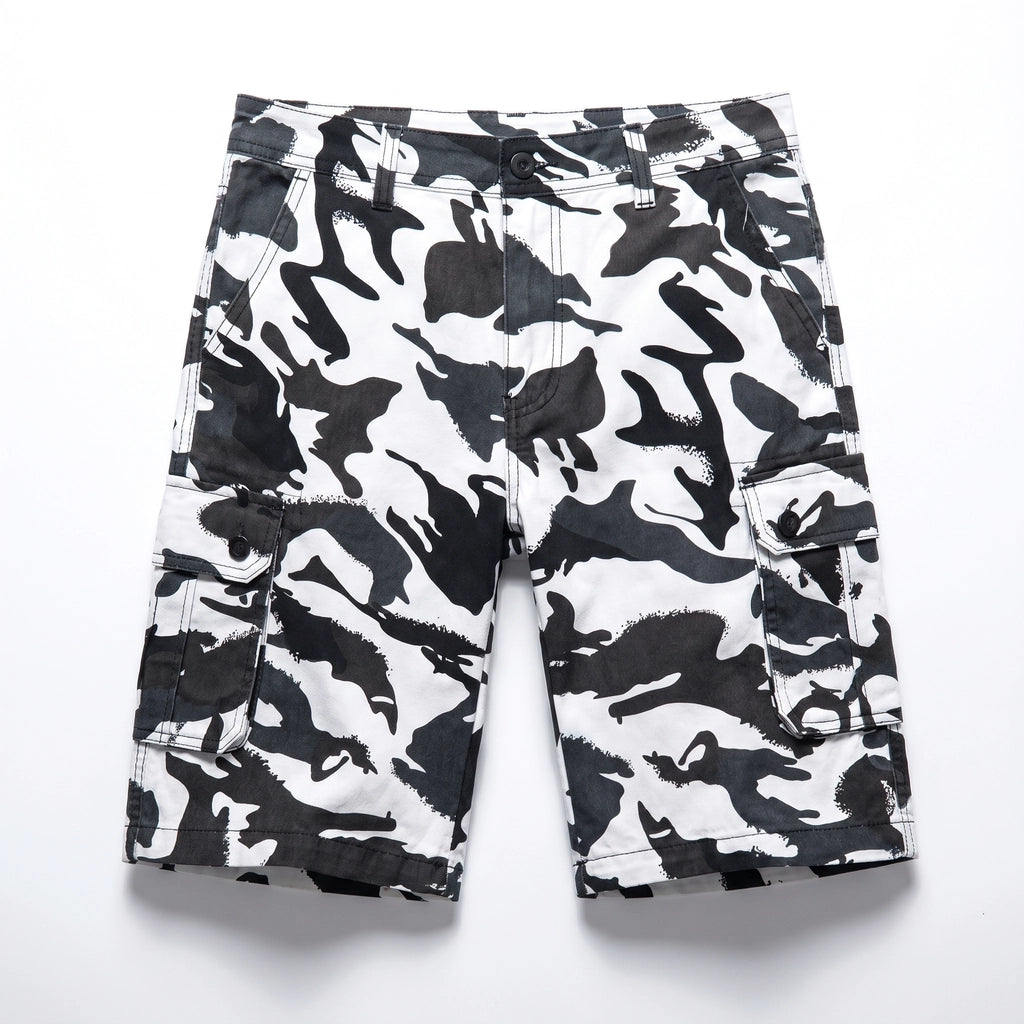 Stevie Camo Cargo Shorts - Color:White Camo;Size:29