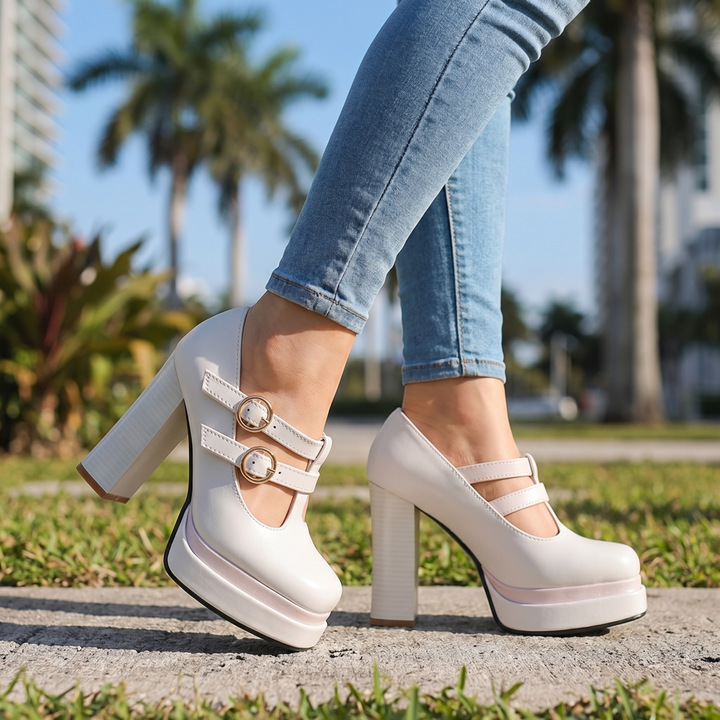 White Elara Vance Mary Janes 2