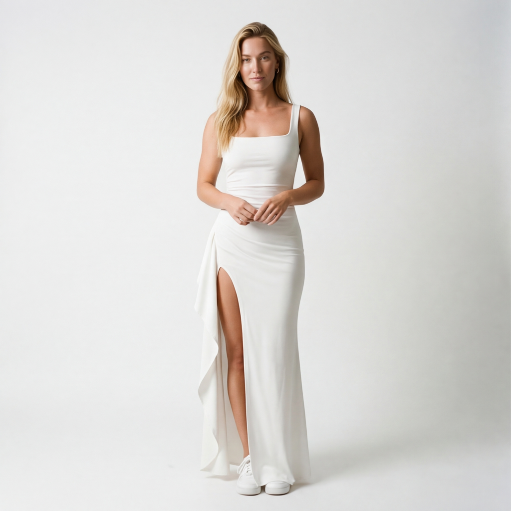 White Elena Valli Backless Maxi 2