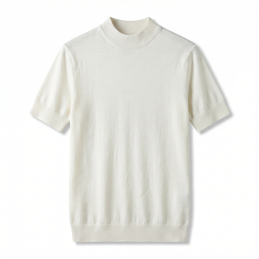 White Julian Wool Knit Tee 1
