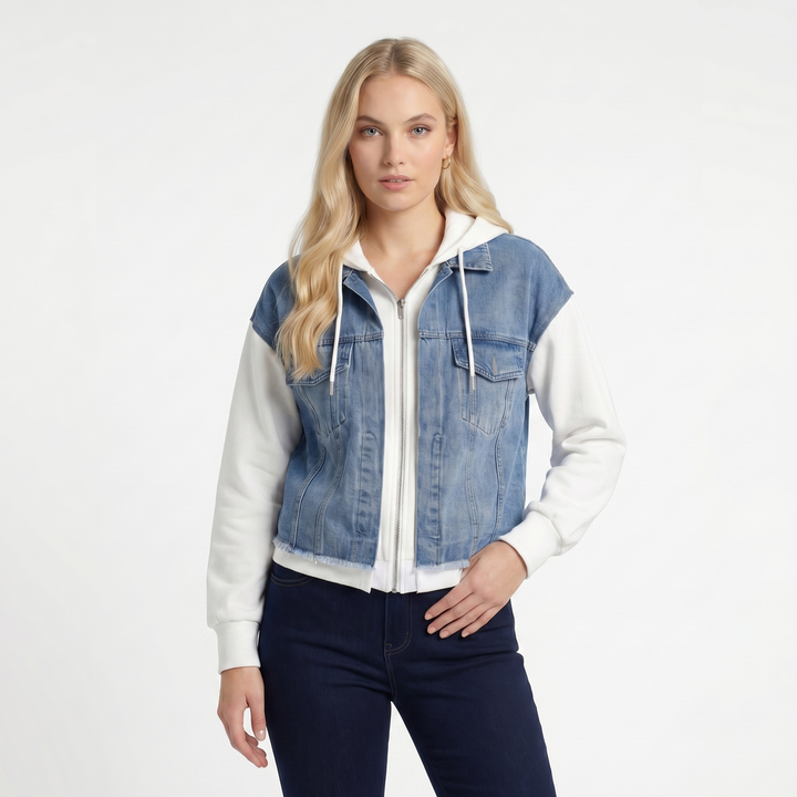 White Riley Layered Denim Jacket 2