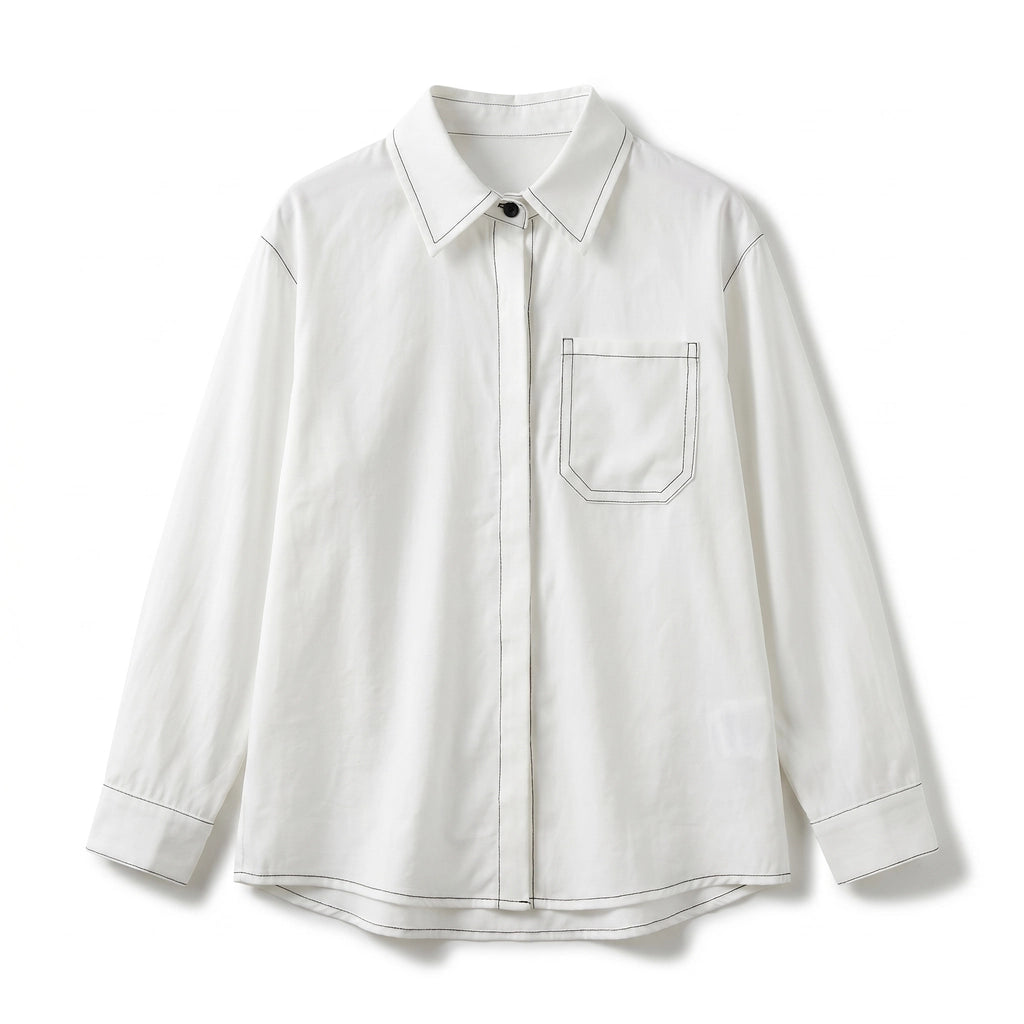 Morgan Button-Up Shirt - Color:White;Size:S