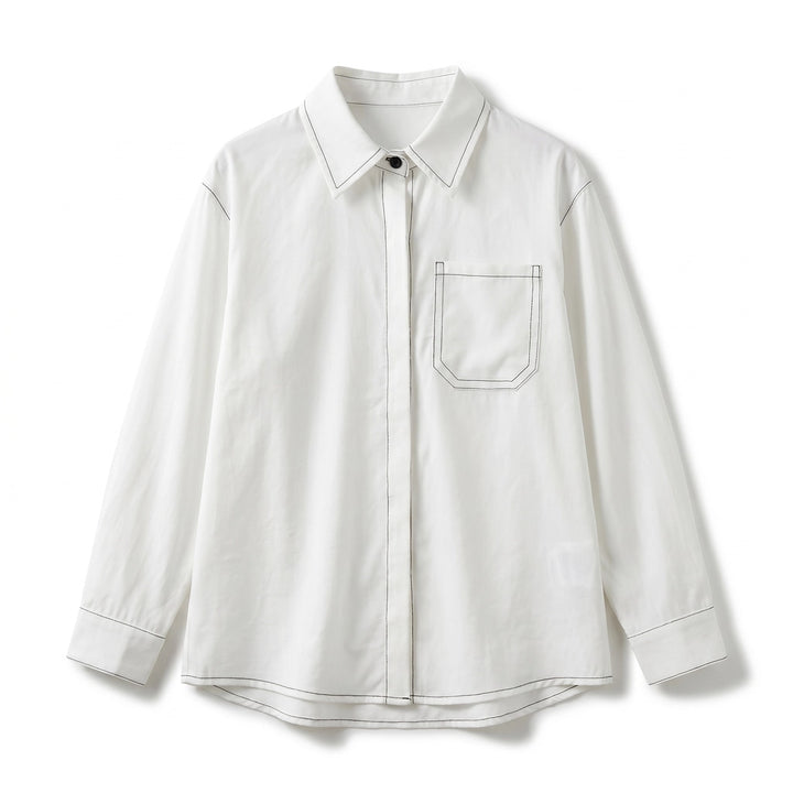 Morgan Button-Up Shirt - Color:White;Size:S