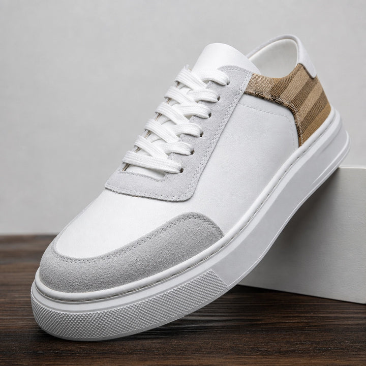White Hollister Striped Panel Sneakers 1