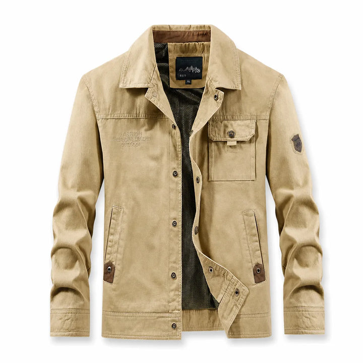 Whitfield | Men's Fall Windbreaker Jacket - Color:Beige;Size:S