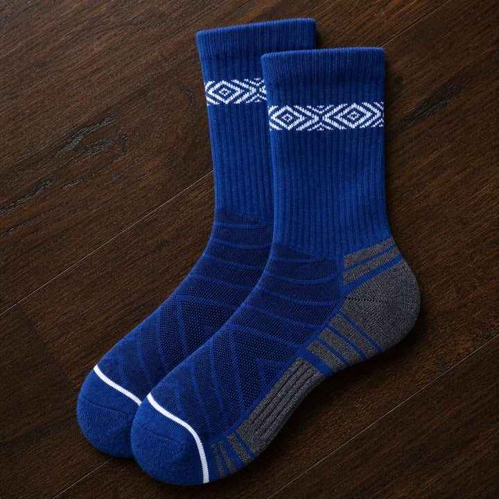 Whitley Diamond Knit Socks - Color:Blue;Size:M
