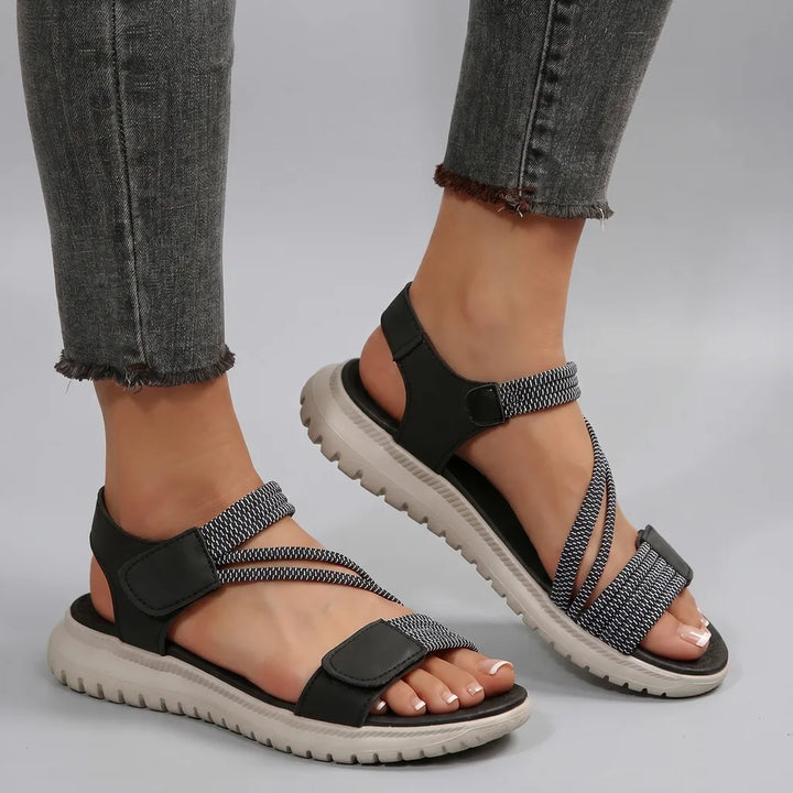 Whitney Wedge Strap Sandals - Color:Black;Size:36