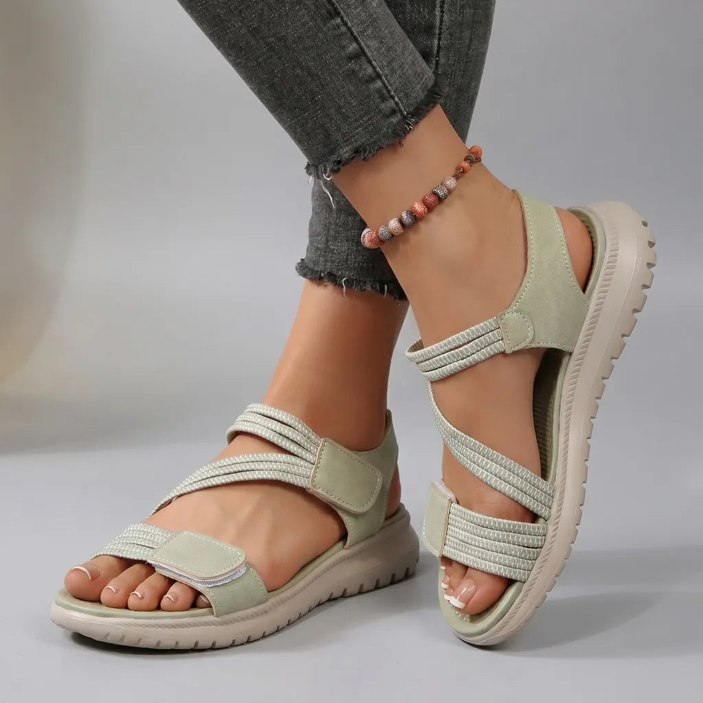 Whitney Wedge Strap Sandals - Color:Light Green;Size:36