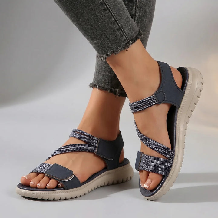 Whitney Wedge Strap Sandals - Color:Navy Blue;Size:36