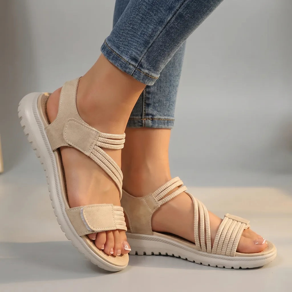 Whitney Wedge Strap Sandals - Color:Off-White;Size:36