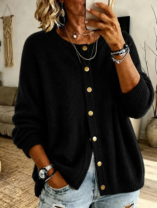 Whitney | Women's Soft Knit Cardigan - Color:Black;Size:XS