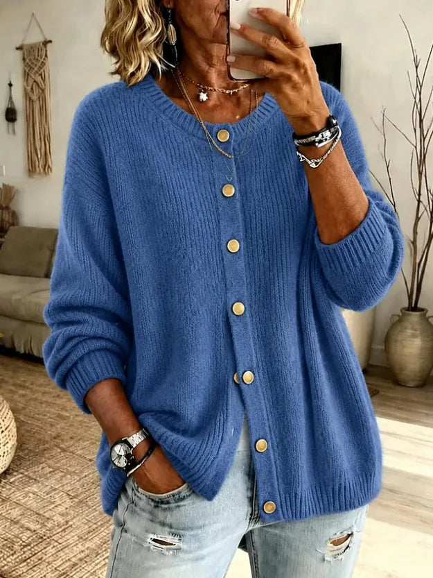Whitney | Women's Soft Knit Cardigan - Color:Blue;Size:XS