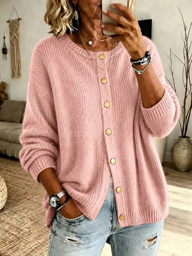 Whitney | Women's Soft Knit Cardigan - Color:Pink;Size:XS