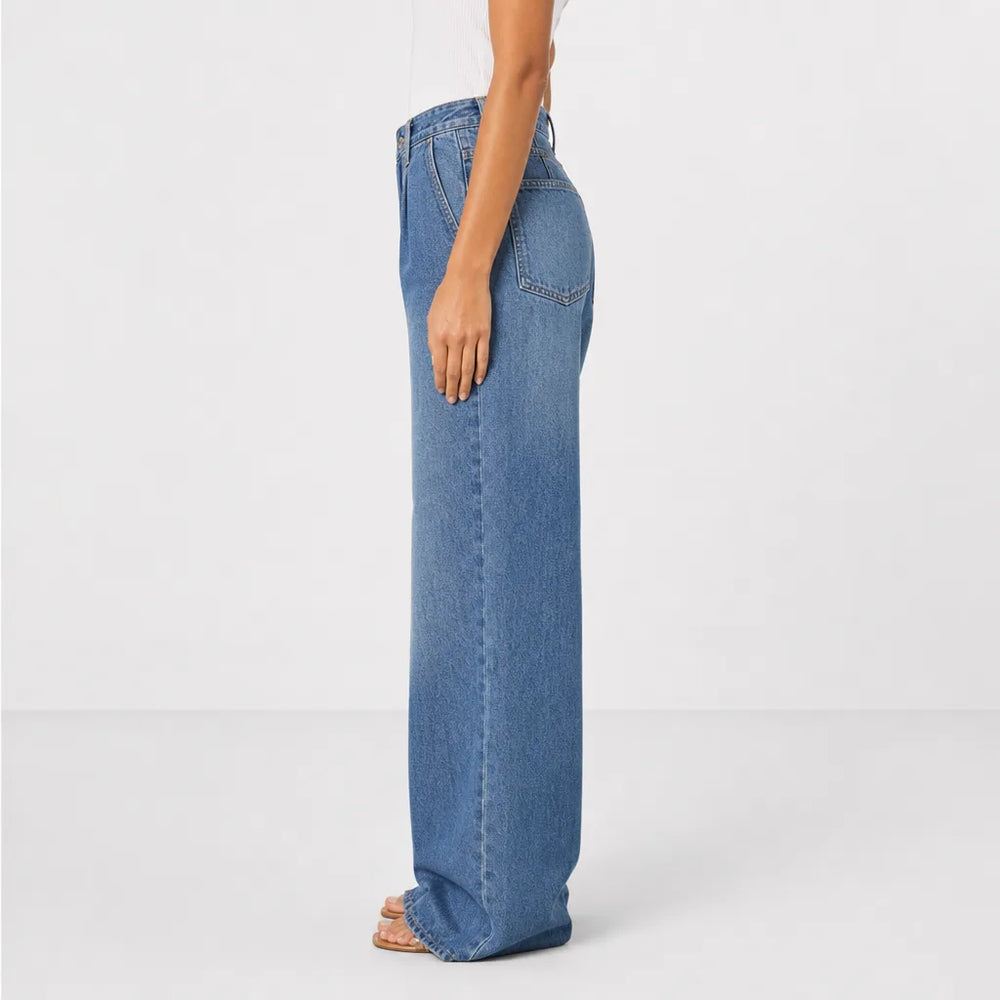 Women's Blue Edmund Wide Leg Jeans