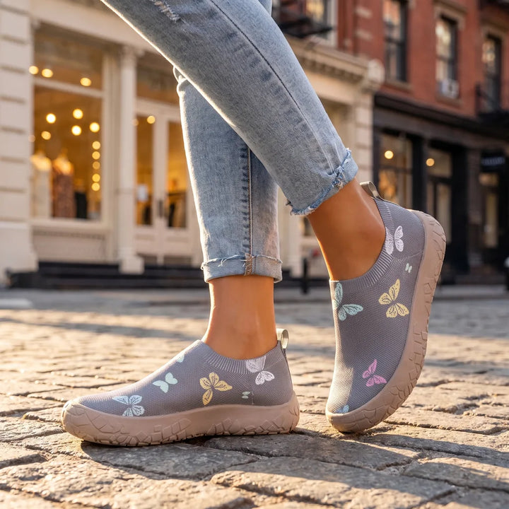 Women's Gray Stanford Platform Slip-Ons