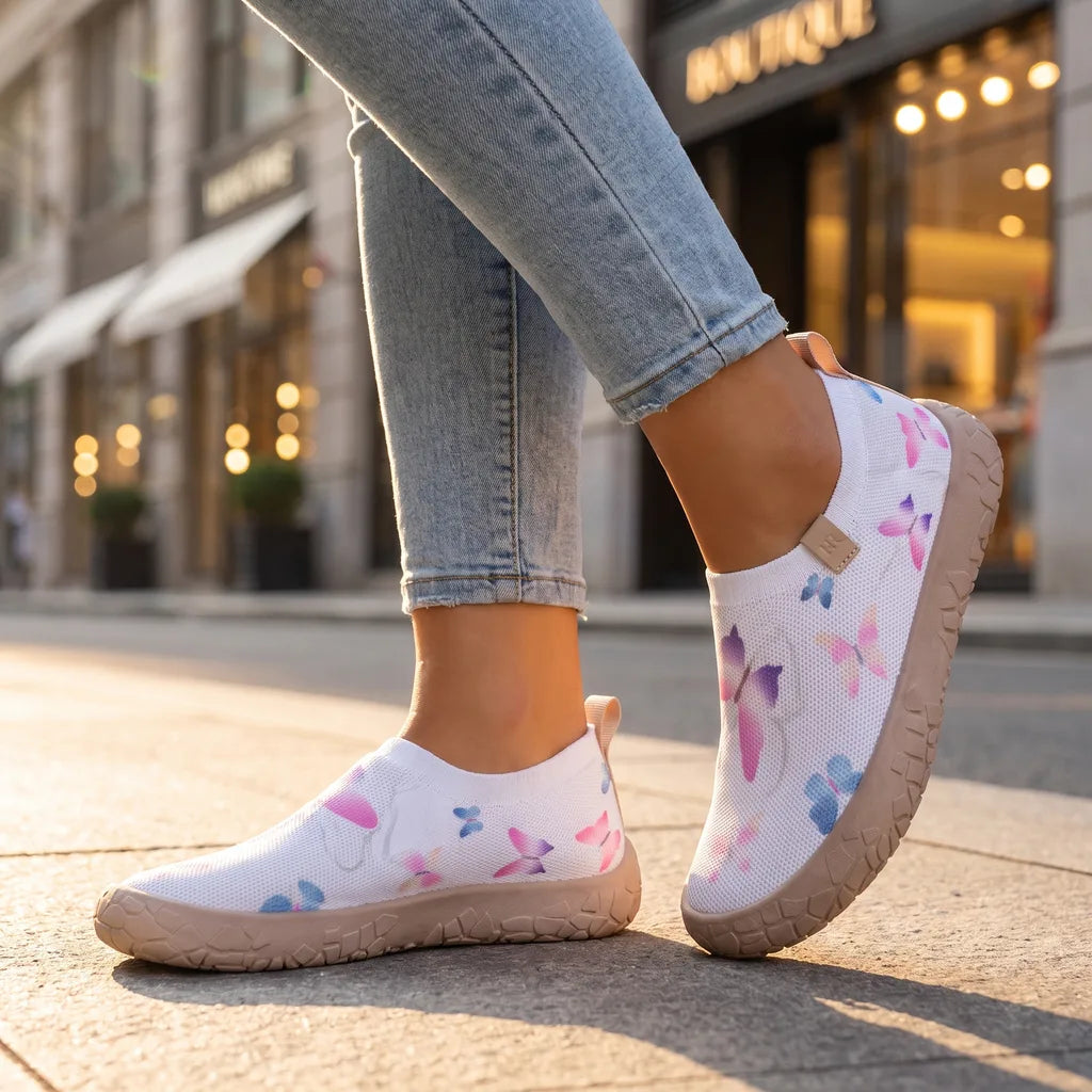 Women's White / Blue (zip bag packaging) Stanford Platform Slip-Ons