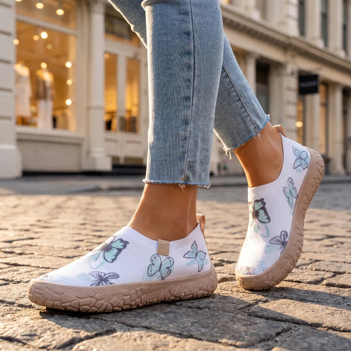 Women's White / Green (zip bag packaging) Stanford Platform Slip-Ons