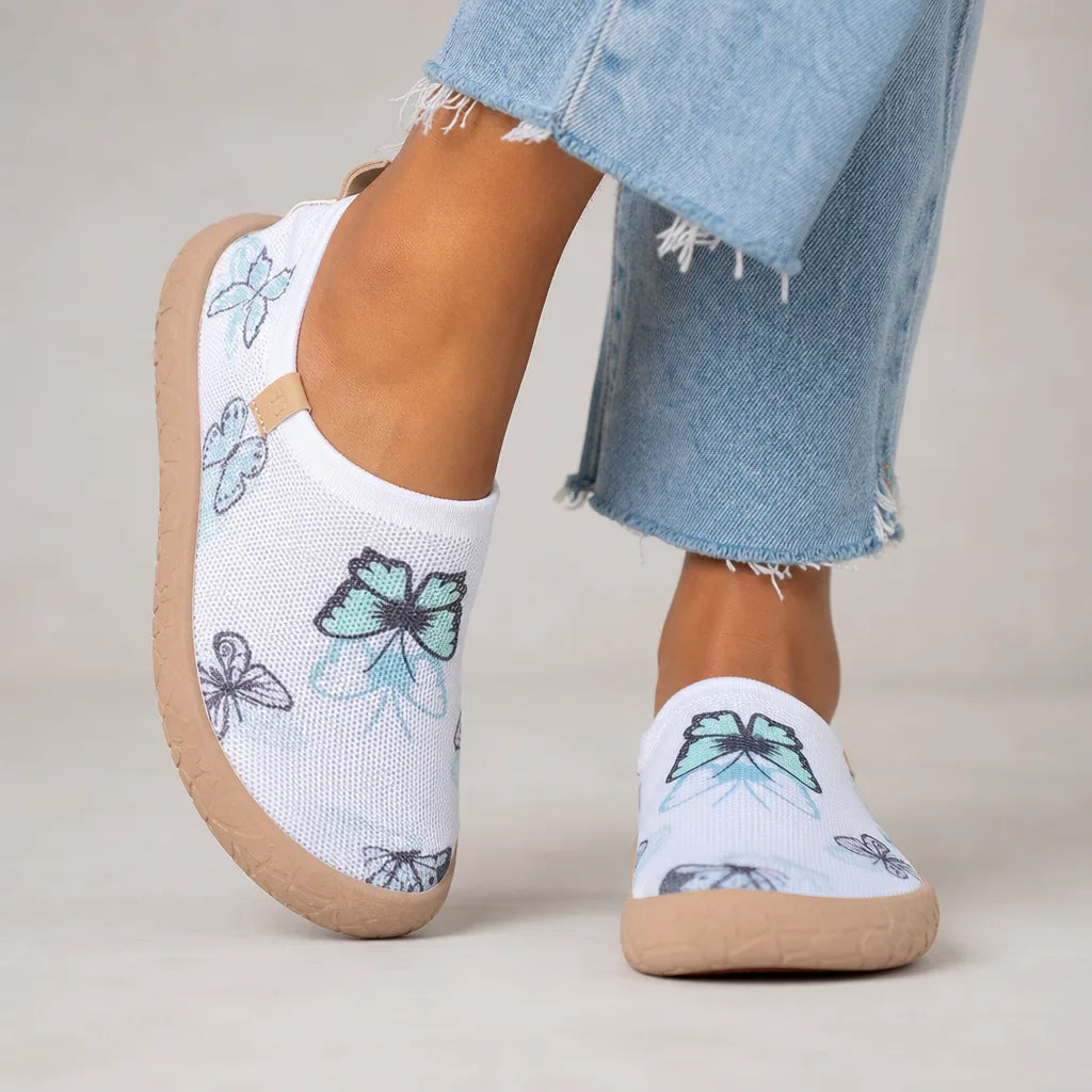 Willa | Orthopedic Slip-Ons for Women - Color:White/Green;Size:36